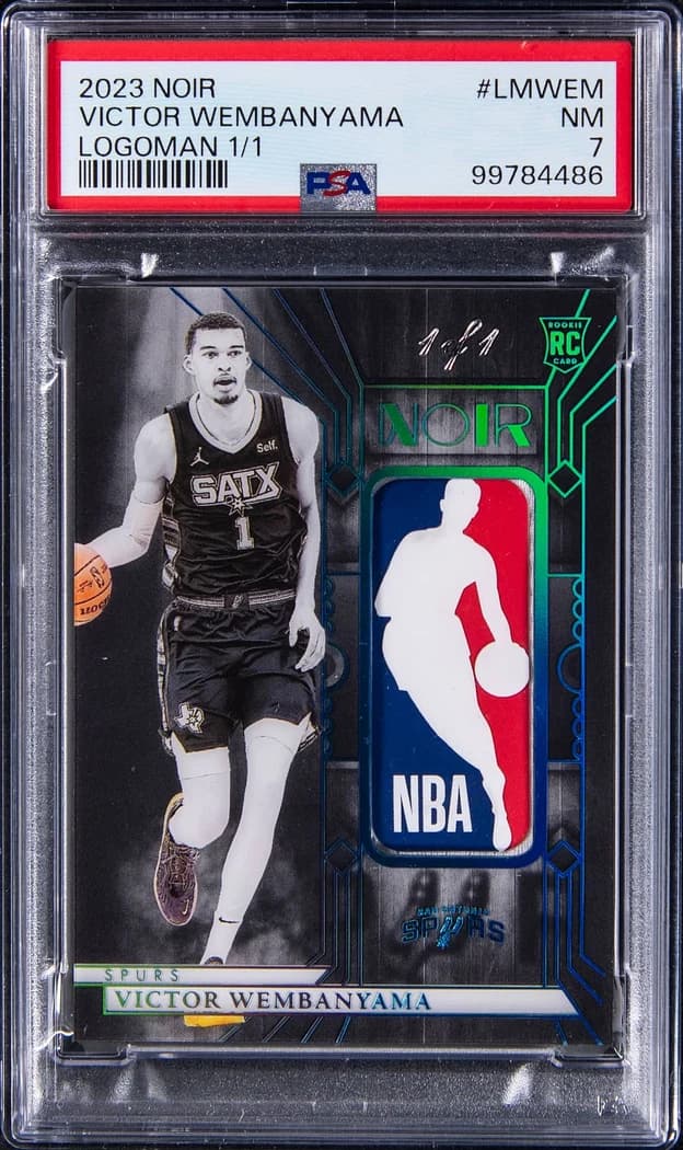 2023-24 Panini Noir Rookie Logoman Victor Wembanyama #LM-WEM 1/1 slab front