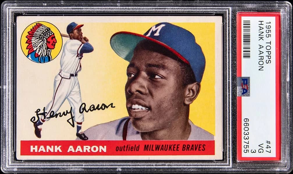 1955 Topps Hank Aaron #47 card front