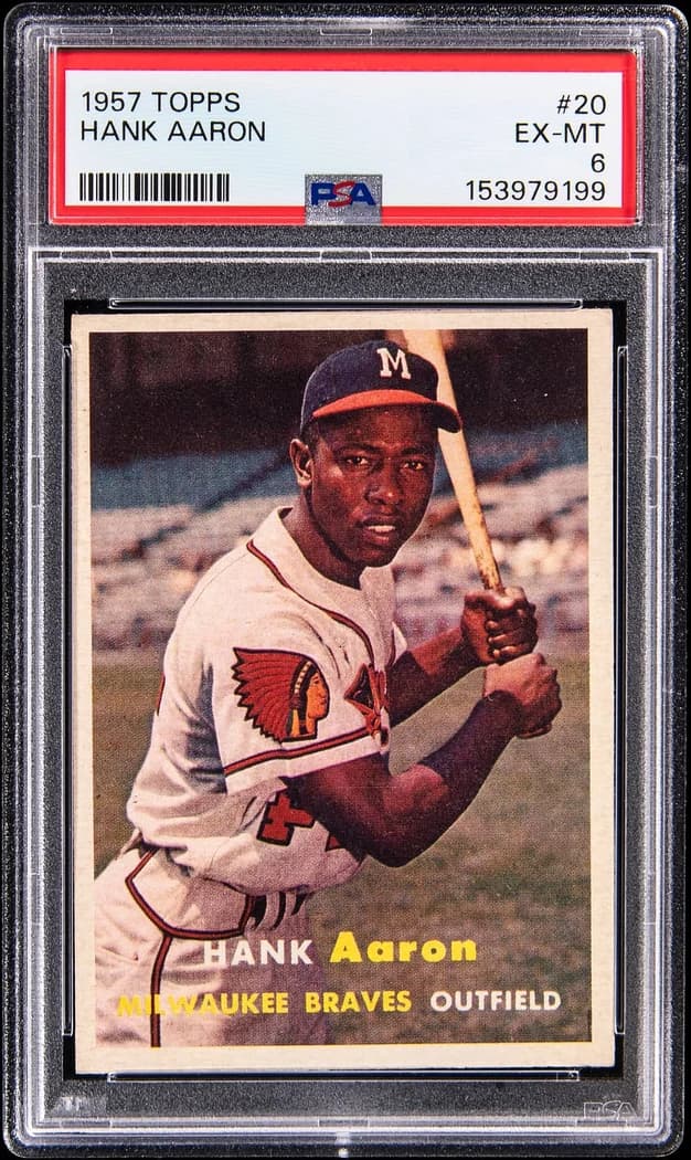 1957 Topps Hank Aaron #20 card front