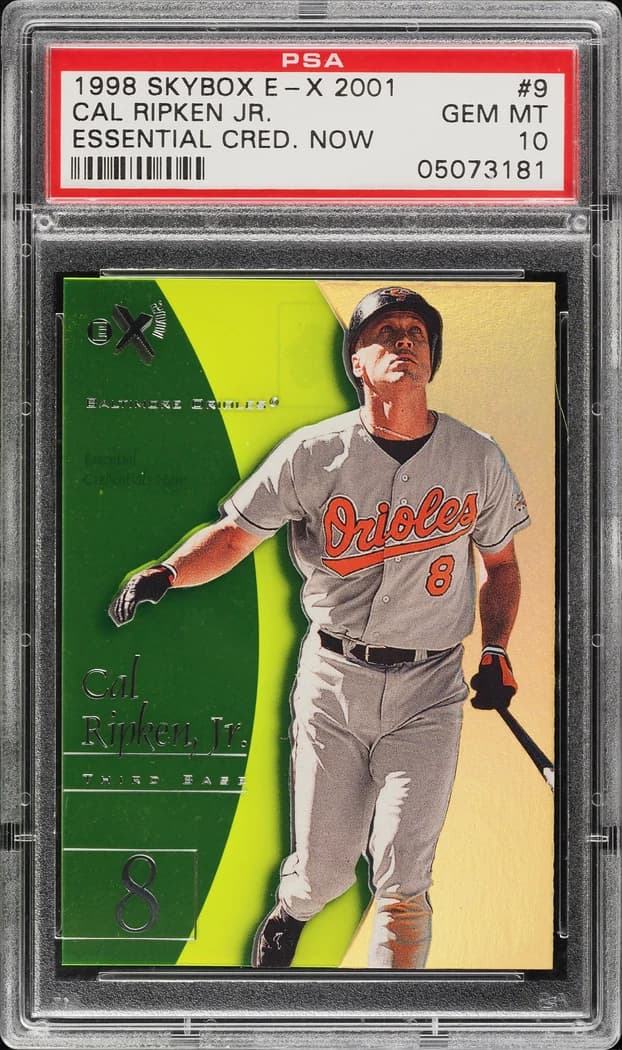 1998 SkyBox E-X2001 Essential Credentials Now Cal Ripken Jr. #9 /9 card front