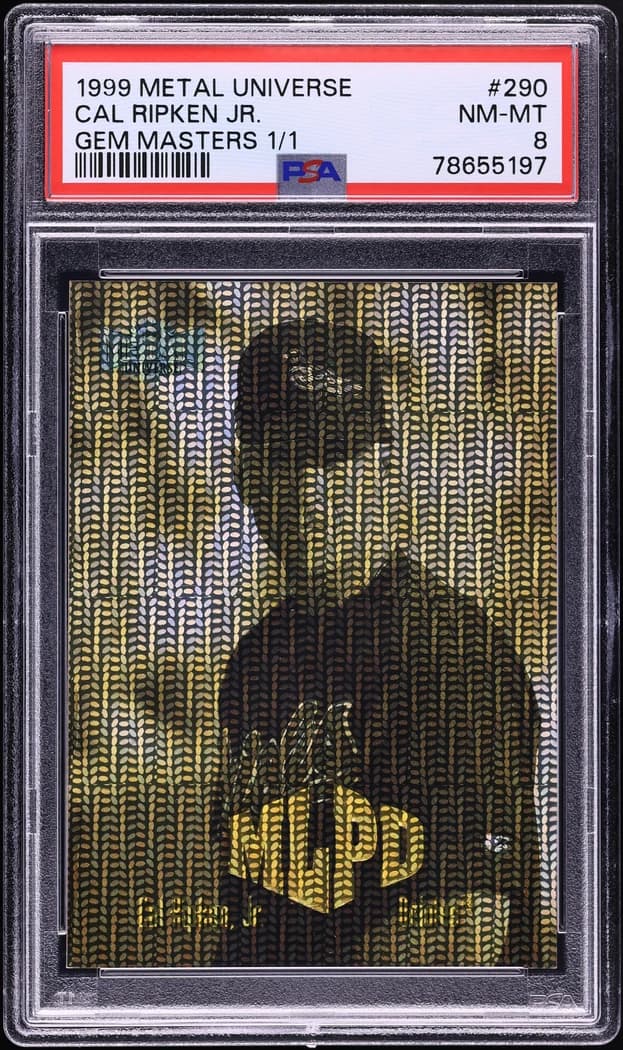 1999 Metal Universe Gem Masters Cal Ripken Jr. #290 1/1 card front