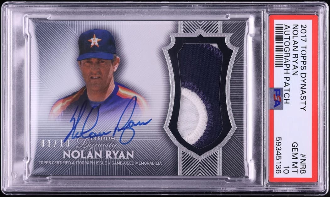 2017 Topps Dynasty Autograph Patch Nolan Ryan #NR8 /10 card front