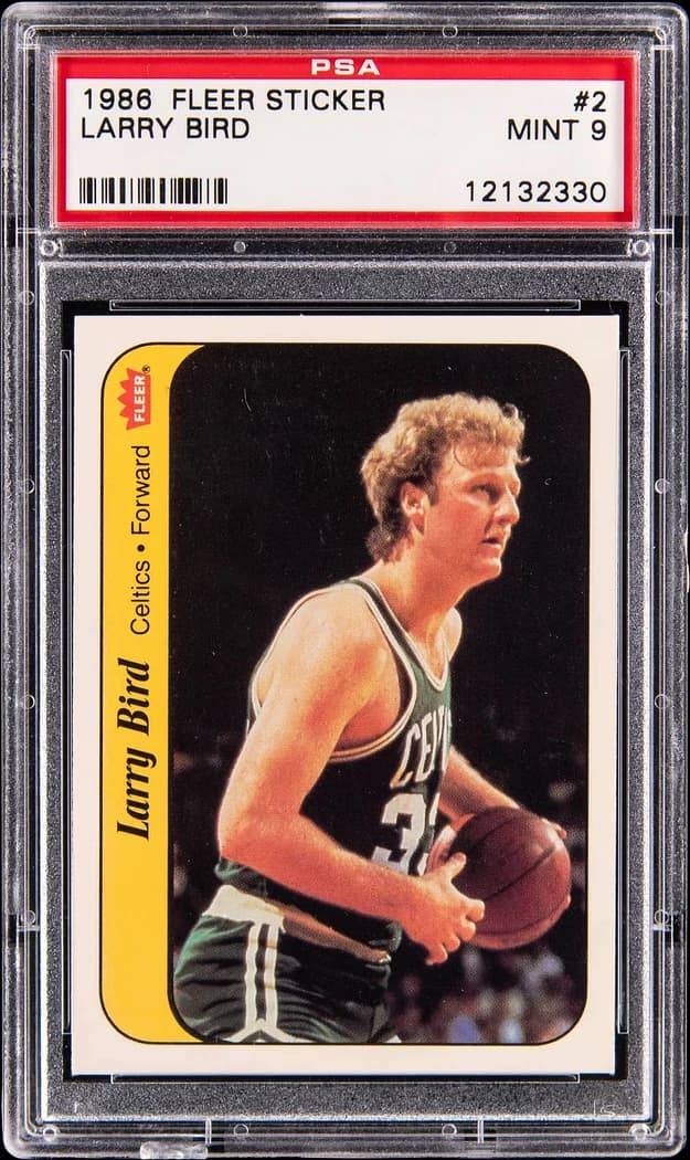 1986-87 Fleer Sticker Larry Bird #2 card front
