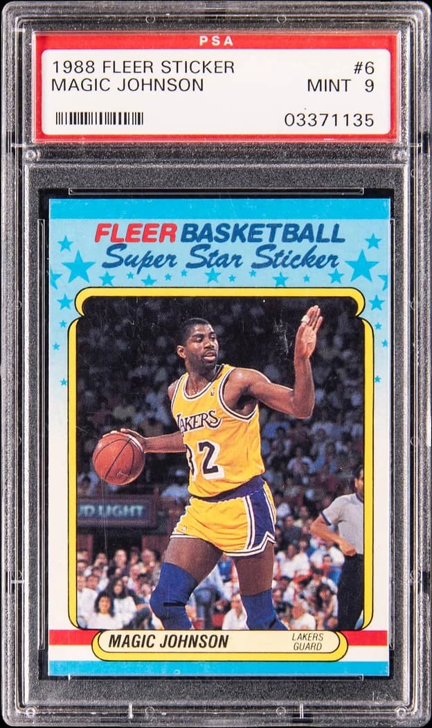 1988-89 Fleer Sticker Magic Johnson #6 card front