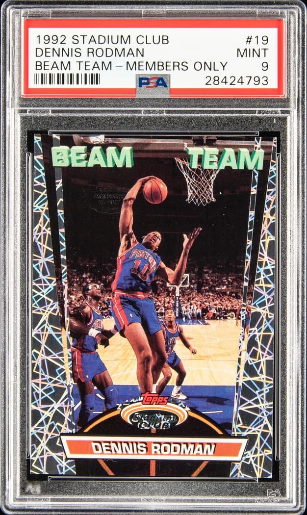 1992-93 Stadium Club Beam Team Members Only Dennis Rodman #19 card front