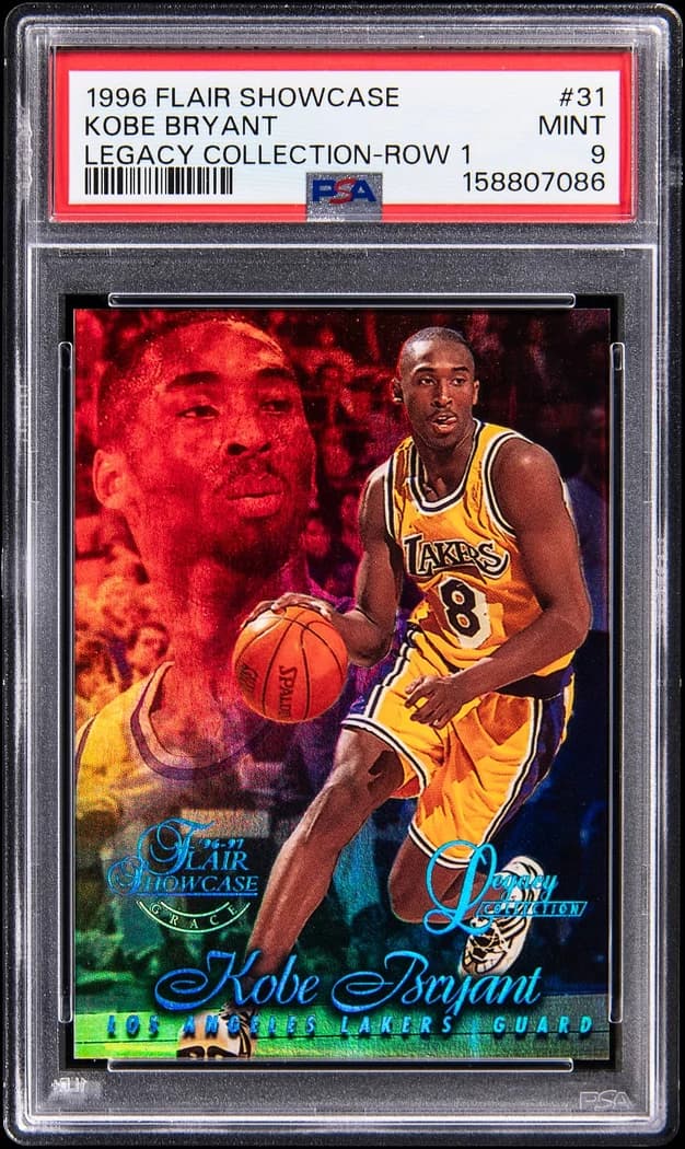 1996-97 Fleer Flair Showcase Legacy Collection Row 1 Kobe Bryant #31 /150 card front