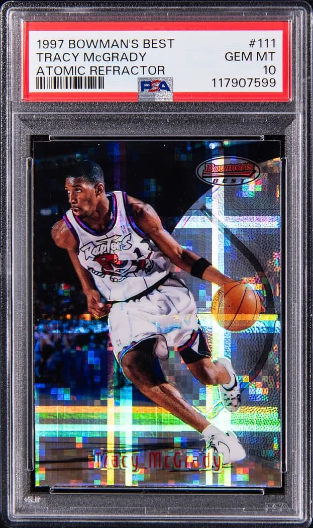1997-98 Bowman's Best Atomic Refractor Tracy McGrady #111 card front