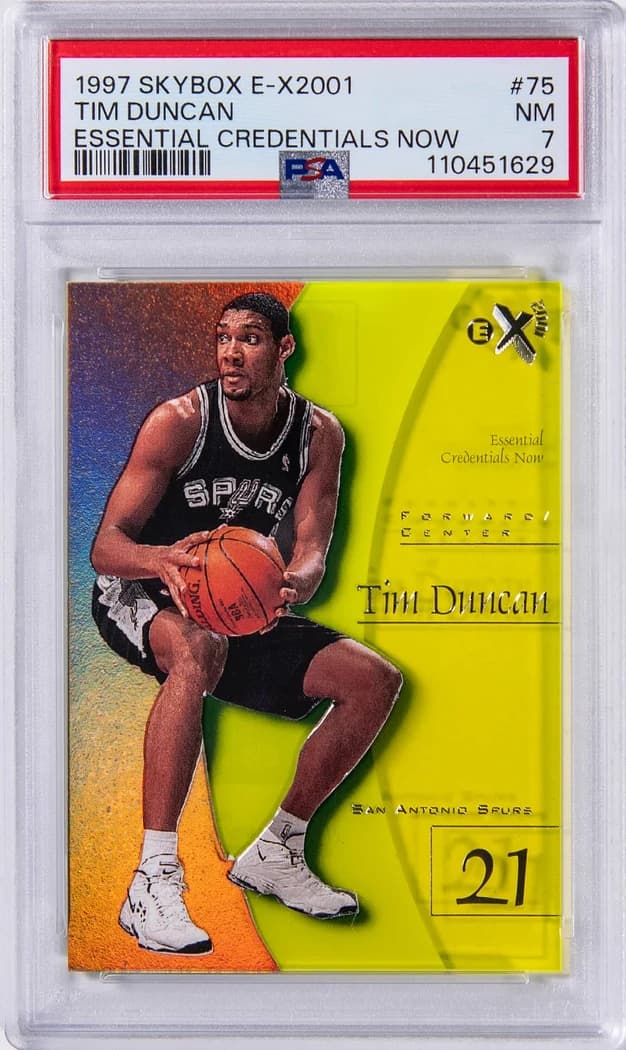 1997-98 SkyBox E-X2001 Essential Credentials Now Tim Duncan #75 /75 card front