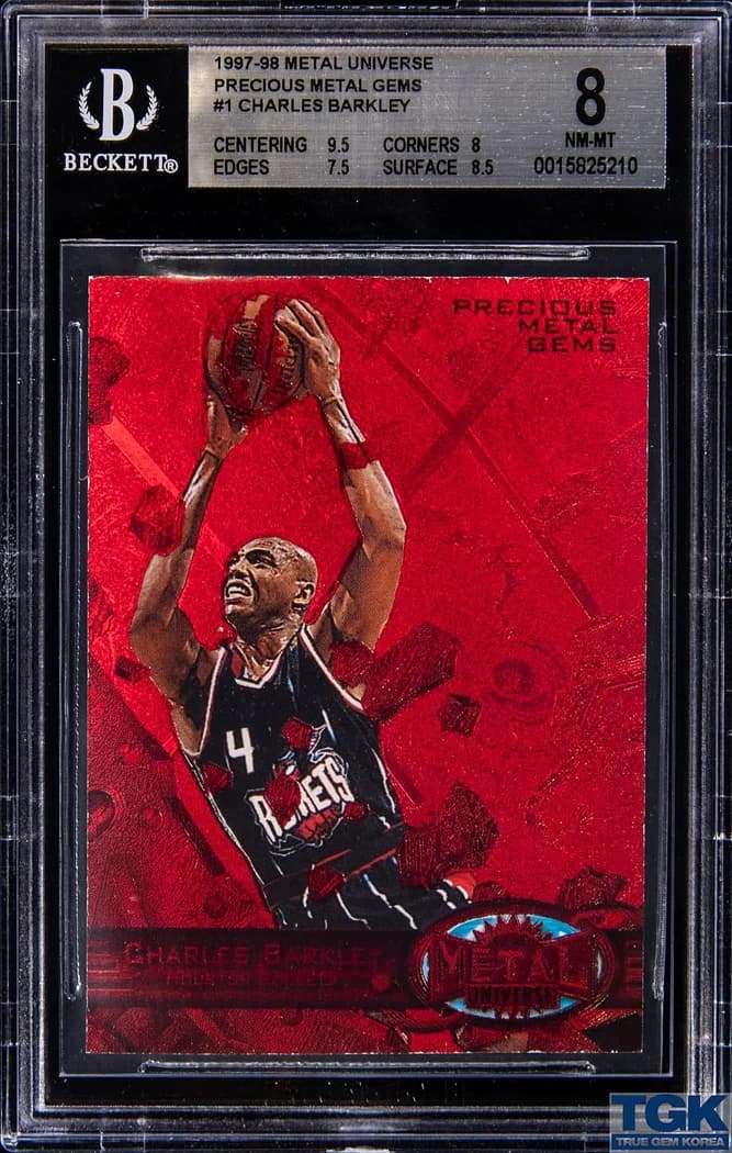 1997-98 SkyBox Metal Universe Precious Metal Gems Red Charles Barkley #1 /100 card front