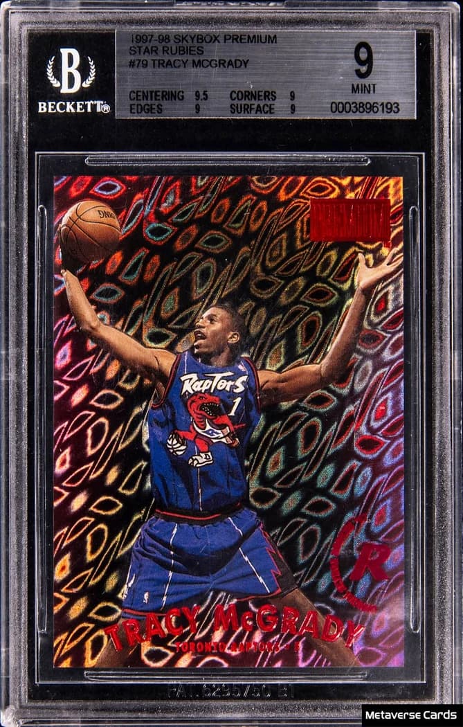 1997-98 SkyBox Premium Star Rubies Tracy McGrady #79 /50 card front