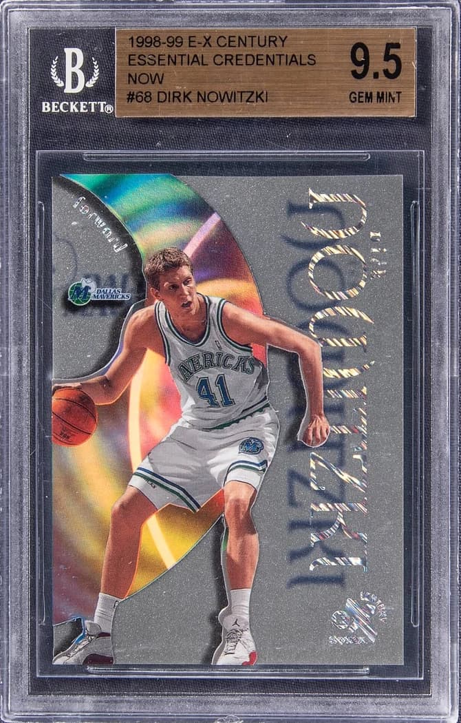 1998-99 SkyBox E-X Century Essential Credentials Now Dirk Nowitzki #68 /68 card front