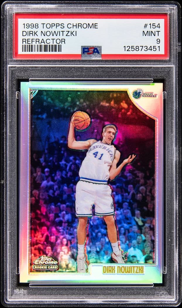 1998-99 Topps Chrome Refractor Dirk Nowitzki #154 card front