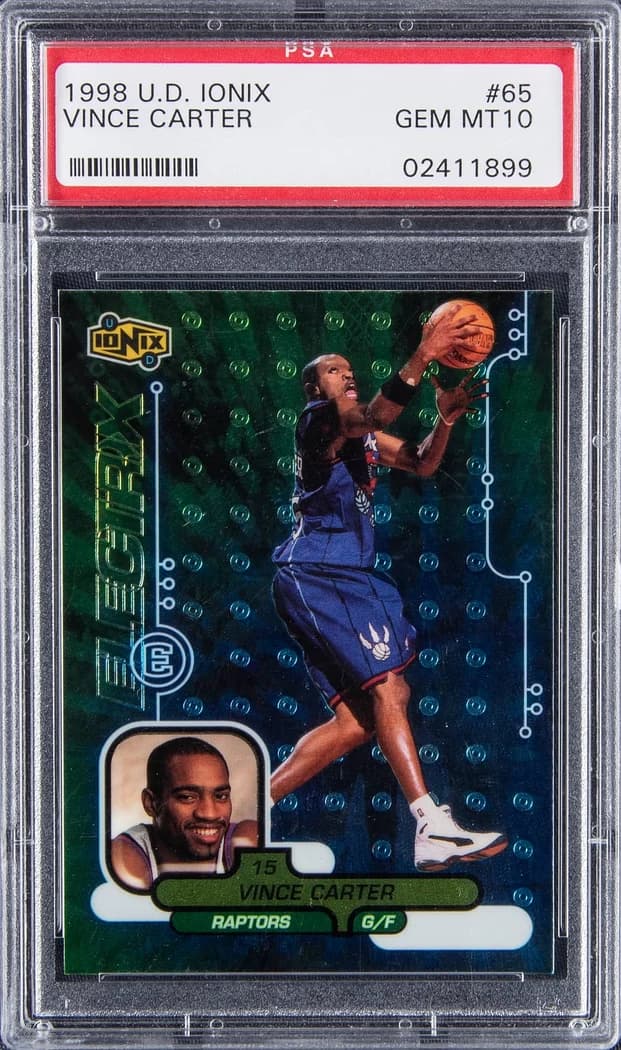 1998-99 Upper Deck Ionix Vince Carter #65 card front