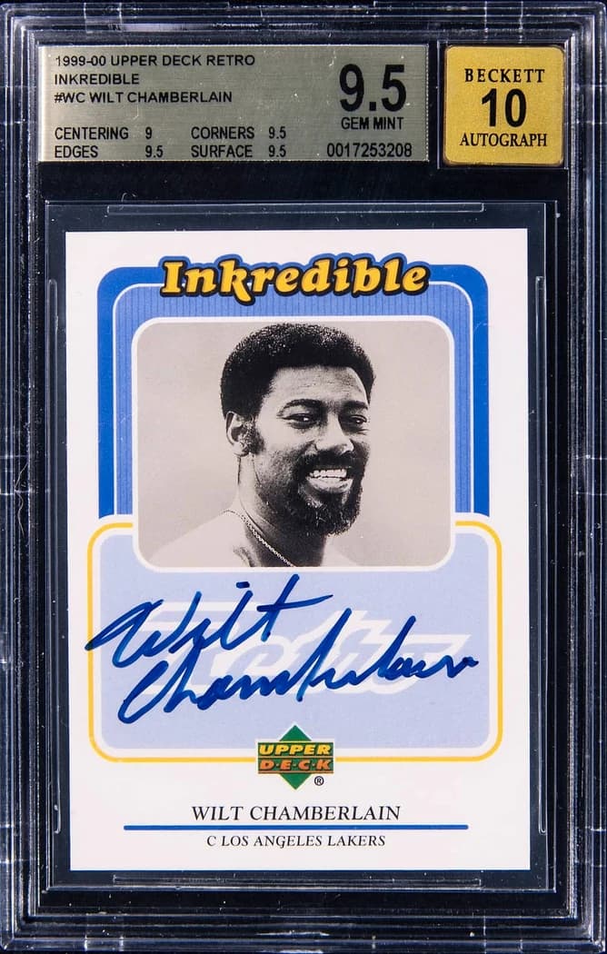 1999-00 Upper Deck Retro Inkredible Wilt Chamberlain #WC card front