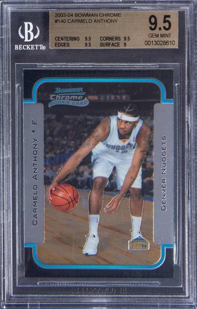 2003-04 Bowman Chrome Carmelo Anthony #140 card front