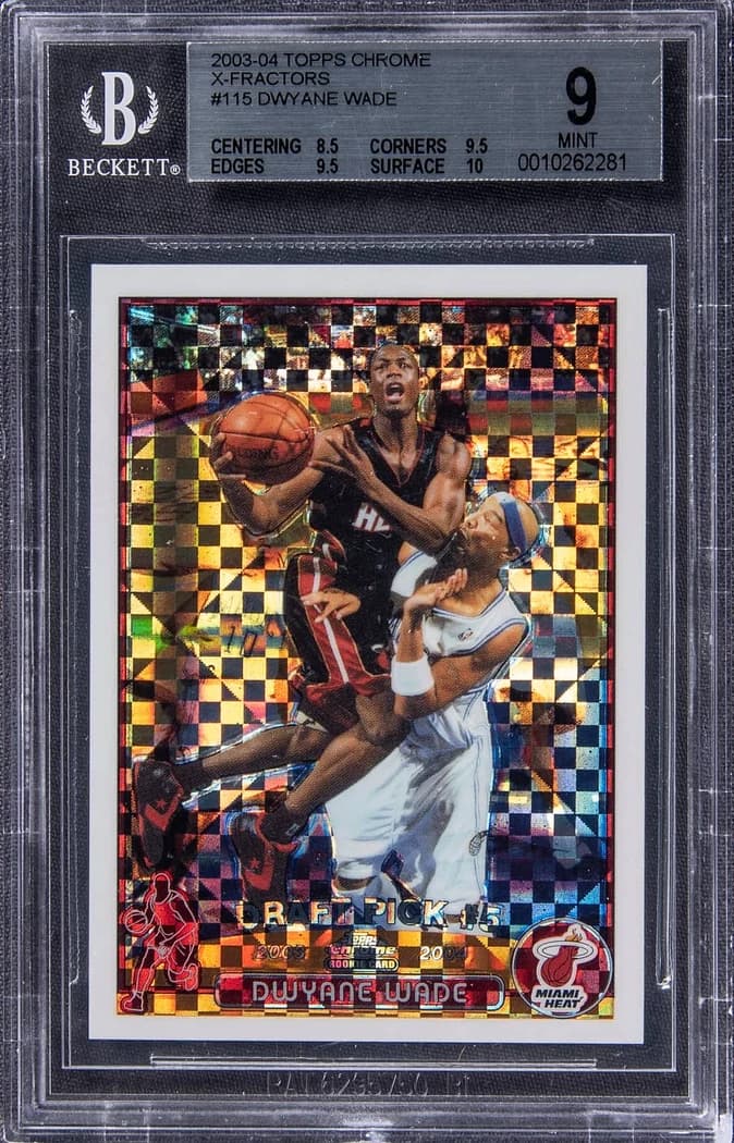 2003-04 Topps Chrome X-Fractor Dwyane Wade #115 /220 card front