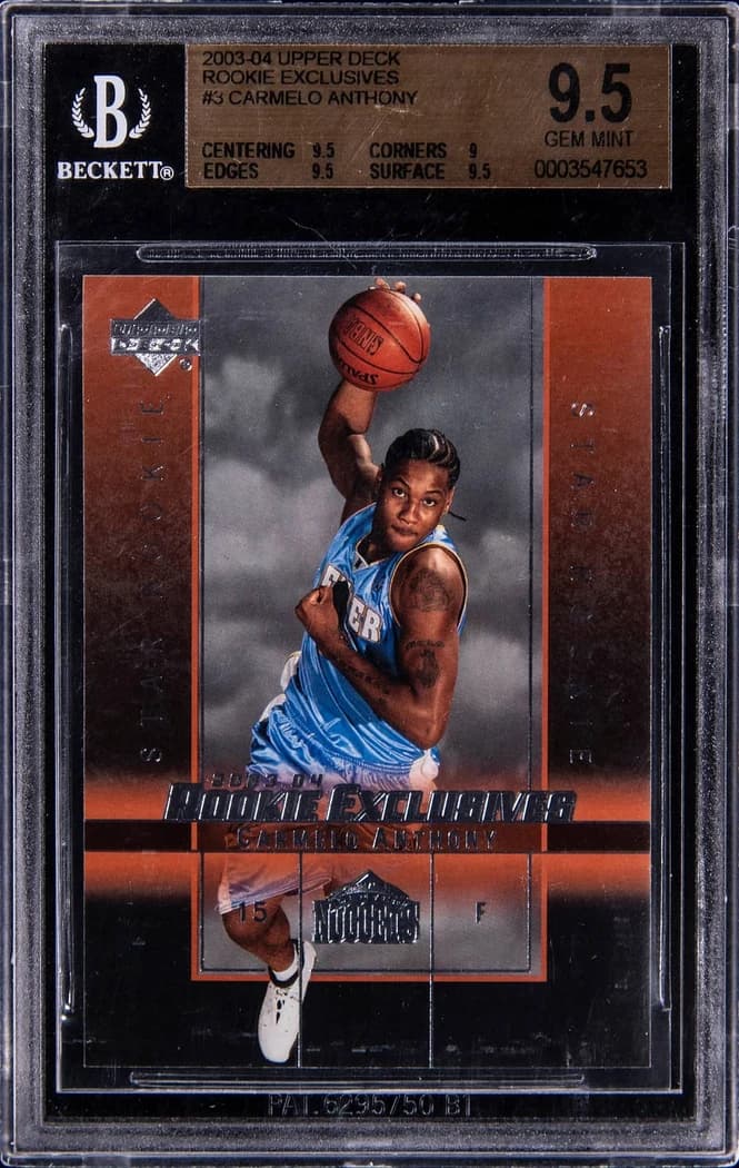 2003-04 Upper Deck Rookie Exclusives Carmelo Anthony #3 card front