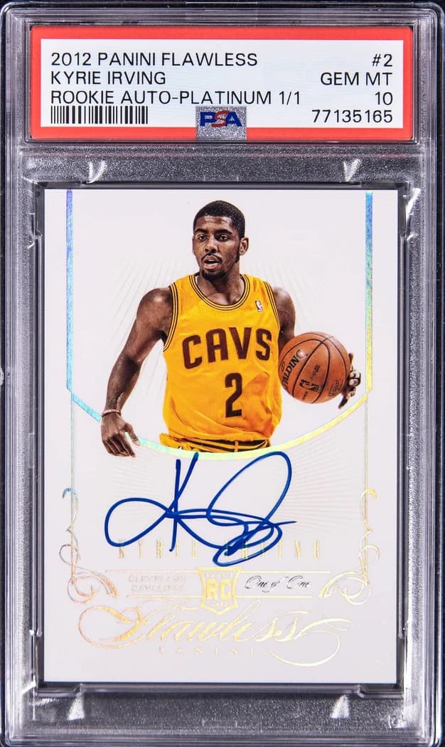 2012-13 Panini Flawless Rookie Autographs Platinum Kyrie Irving #2 1/1 card front