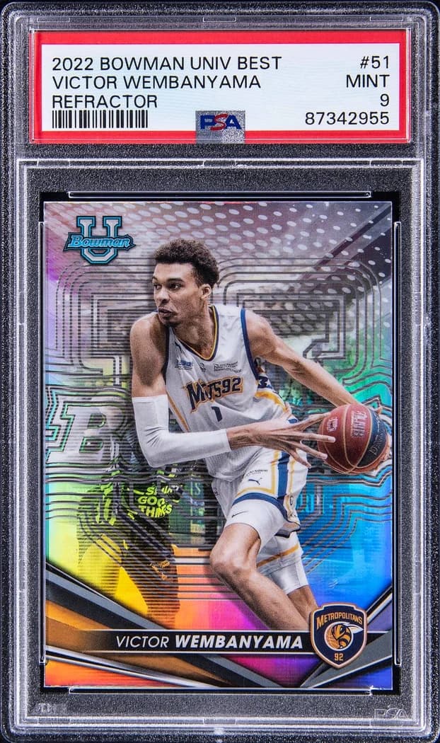 2022-23 Topps Bowman University Best Refractor Victor Wembanyama #51 card front