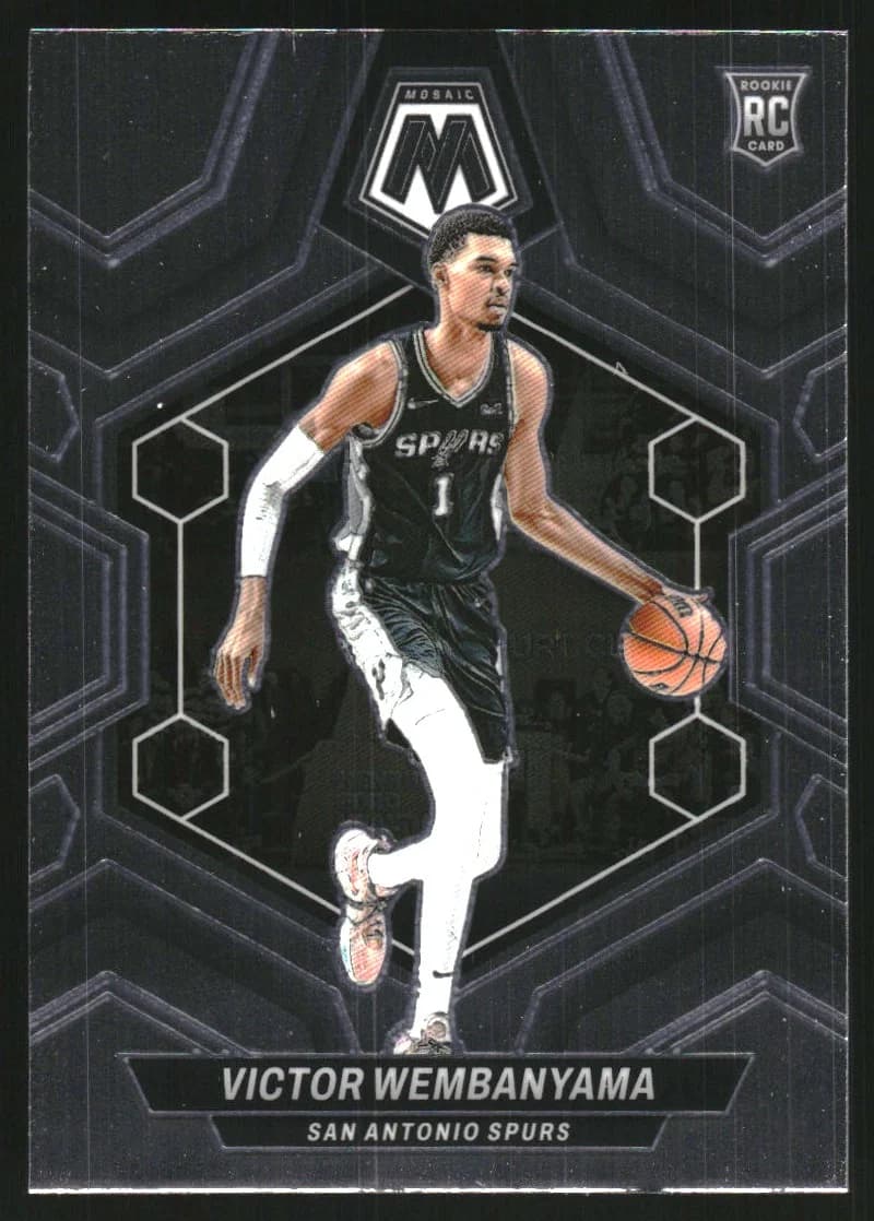 2023-24 Panini Mosaic Victor Wembanyama #238; representative card photograph; finish, patch, autograph and individual-copy details may differ