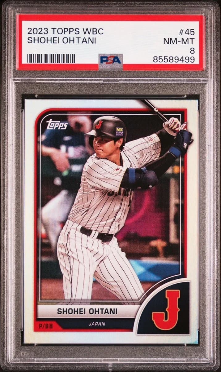 2023 Topps World Baseball Classic Shohei Ohtani #45; representative same-card artwork; finish, product-edition and individual-copy details may differ
