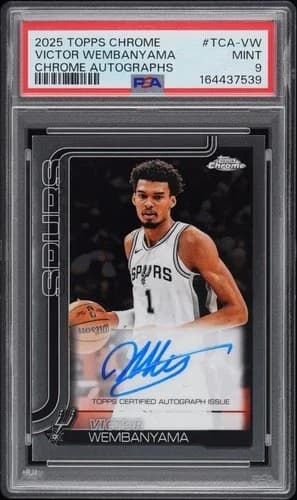 2025-26 Topps Chrome Victor Wembanyama Autographs SuperFractor 1/1 #TCA-VW; representative same-card artwork; finish, product-edition and individual-copy details may differ