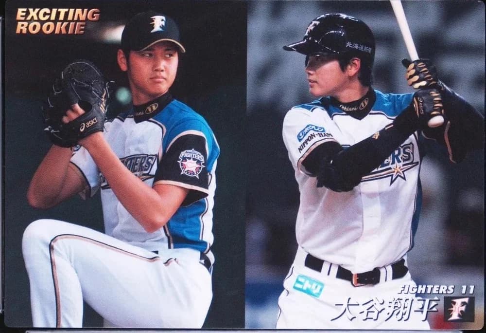 2013 Calbee Series Two Exciting Rookie Shohei Ohtani #D-07; representative same-card artwork; finish, product-edition and individual-copy details may differ