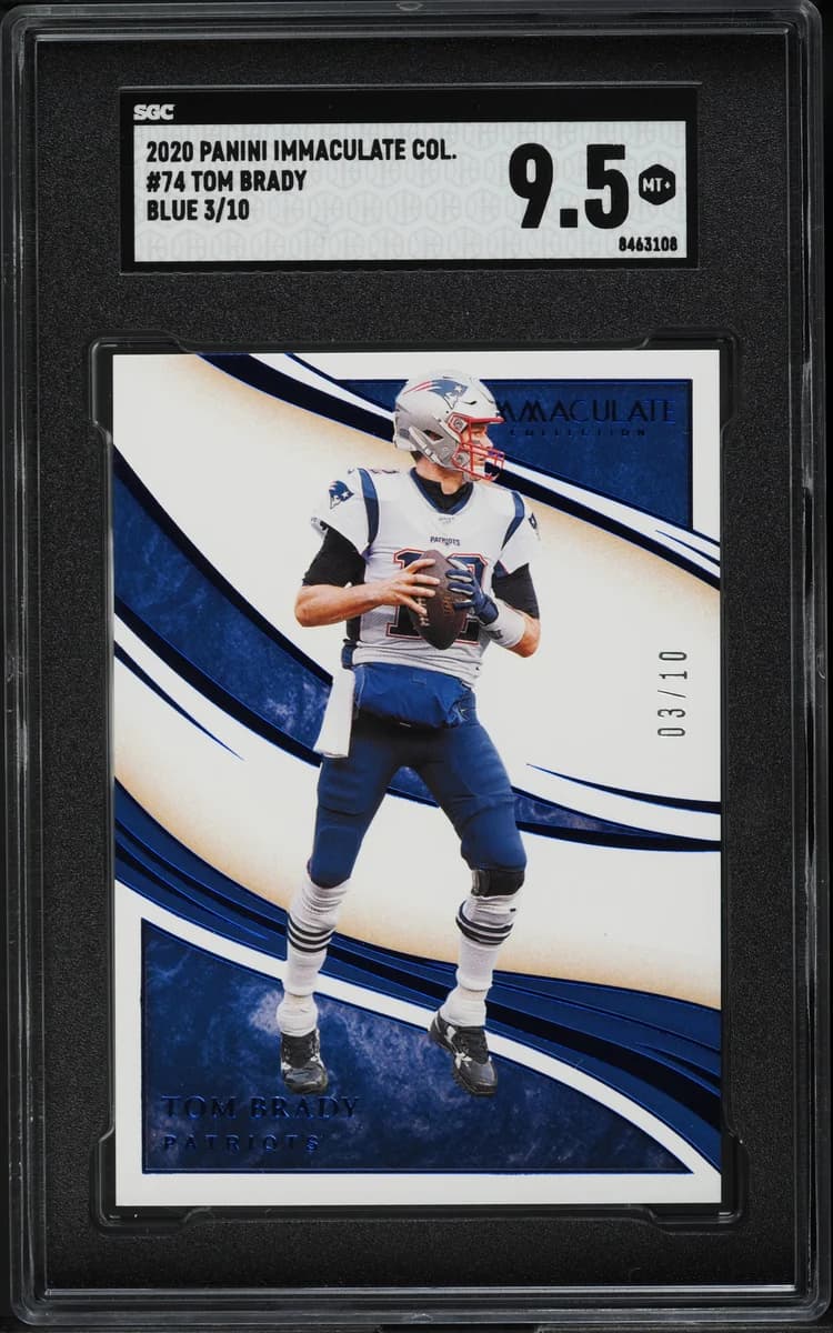2020 Panini Immaculate Collection Tom Brady Platinum #74 (1/1); representative same-card artwork; finish, product-edition and individual-copy details may differ