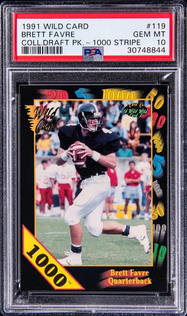 1991 Wild Card College Draft Picks 1000 Stripe Brett Favre #119 card front