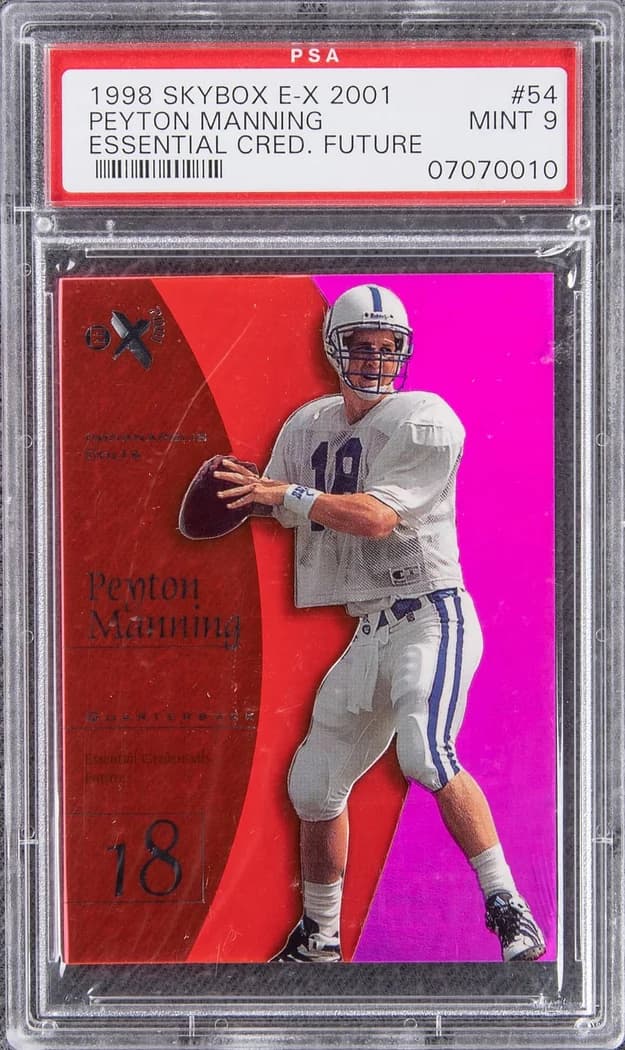 1998 SkyBox E-X2001 Essential Credentials Future Peyton Manning #54 /7 card front