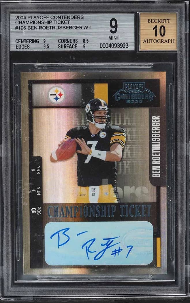 2004 Playoff Contenders Championship Ticket Autograph Ben Roethlisberger #106 card front