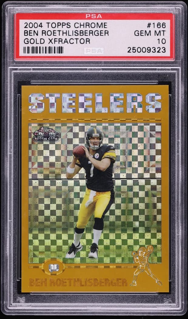 2004 Topps Chrome Gold X-Fractor Ben Roethlisberger #166 card front
