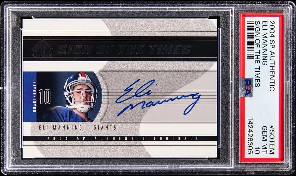2004 Upper Deck SP Authentic Sign of the Times Eli Manning #SOT-EM card front
