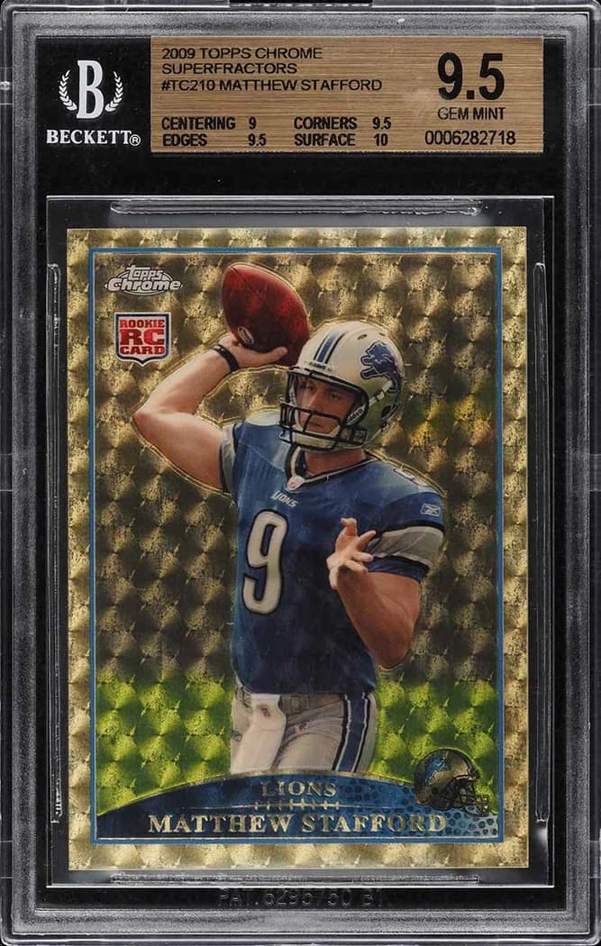 2009 Topps Chrome Superfractor Matthew Stafford #TC210 1/1 card front