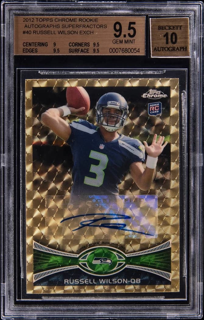 2012 Topps Chrome Rookie Autographs SuperFractor Russell Wilson #40 1/1 card front