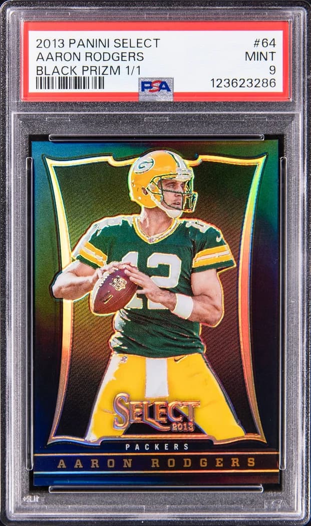 2013 Panini Select Black Prizm Aaron Rodgers #64 1/1 card front