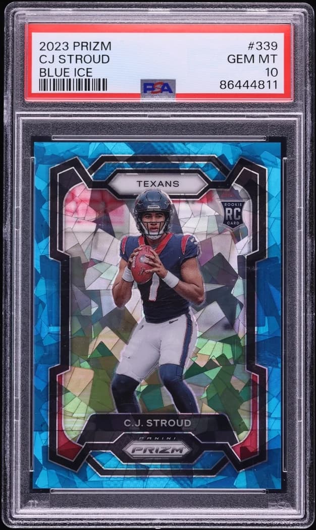 2023 Panini Prizm Blue Ice C.J. Stroud #339 /99 card front