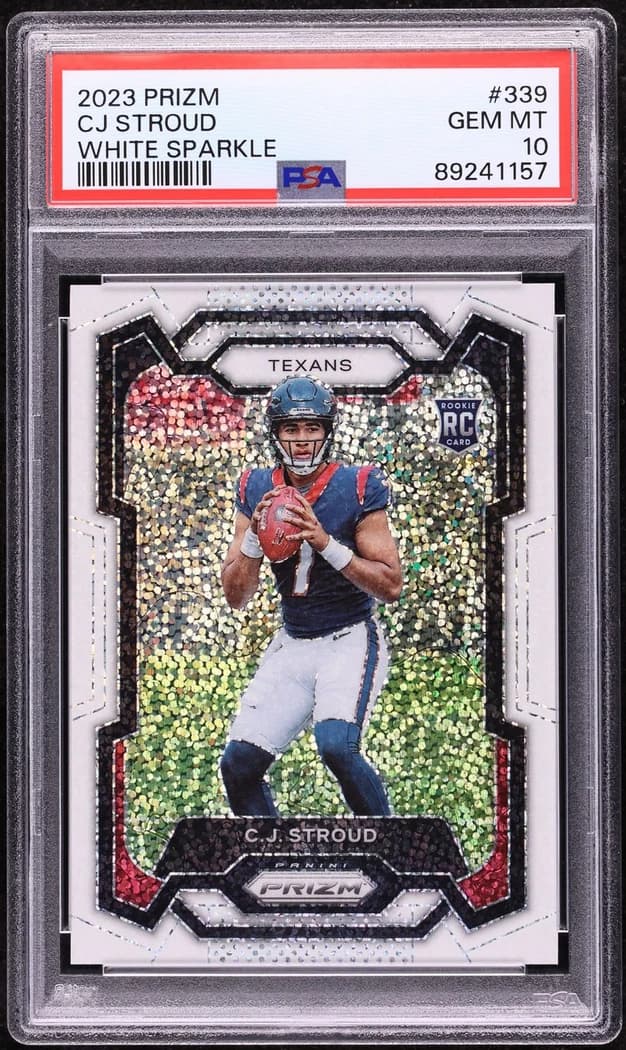 2023 Panini Prizm White Sparkle C.J. Stroud #339 card front