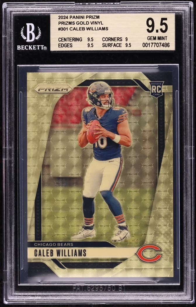 2024 Panini Prizm Gold Vinyl Caleb Williams #301 /5 card front