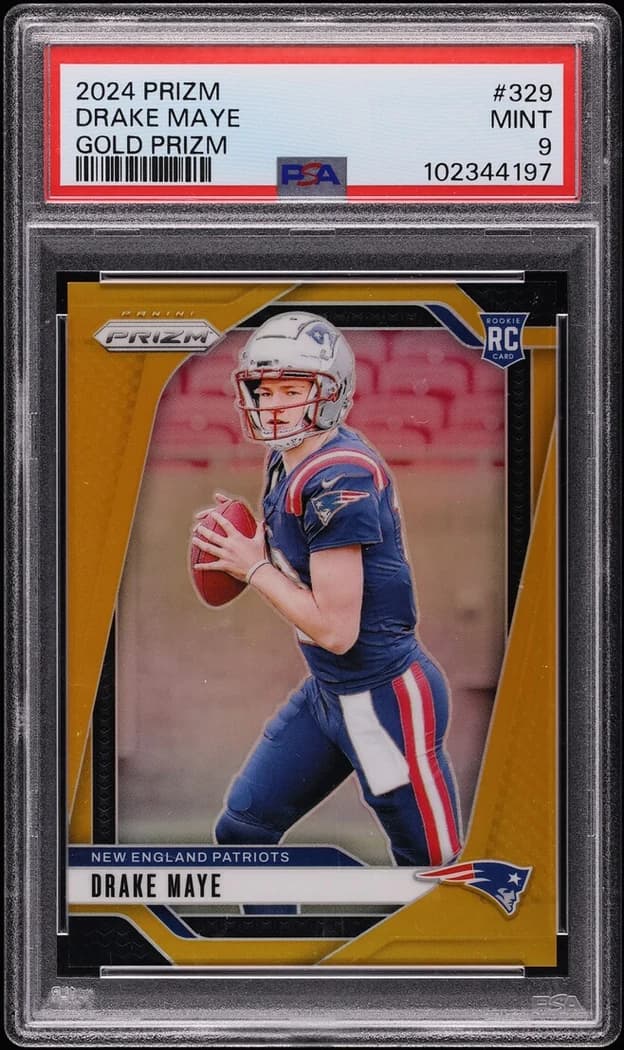 2024 Panini Prizm Gold Drake Maye #329 /10 card front