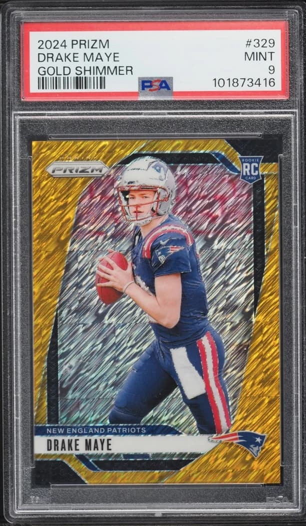 2024 Panini Prizm Gold Shimmer Drake Maye #329 /10 card front