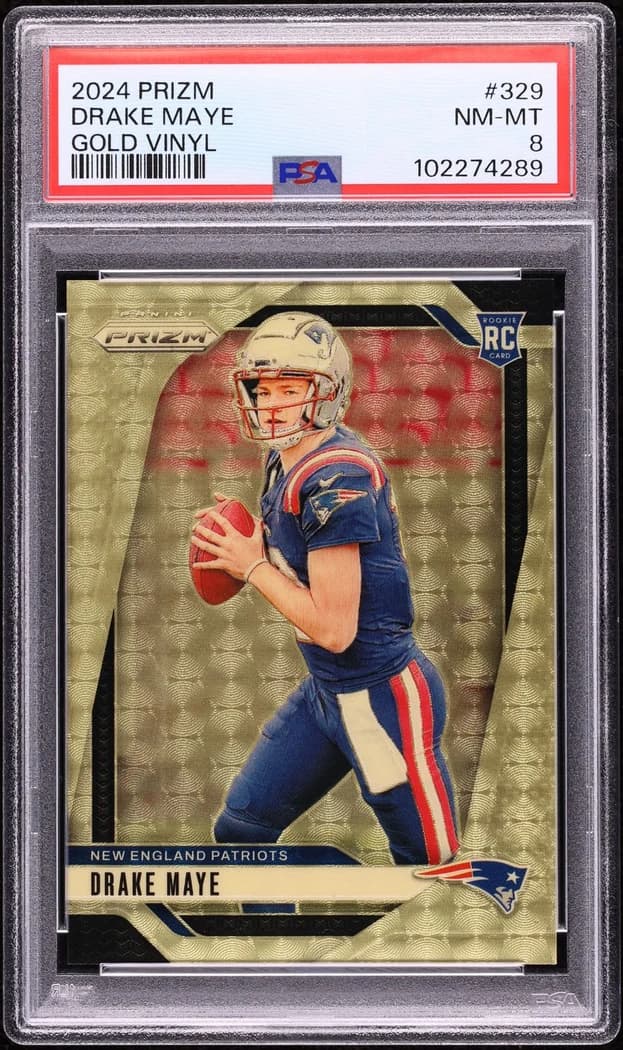 2024 Panini Prizm Gold Vinyl Drake Maye #329 /5 card front