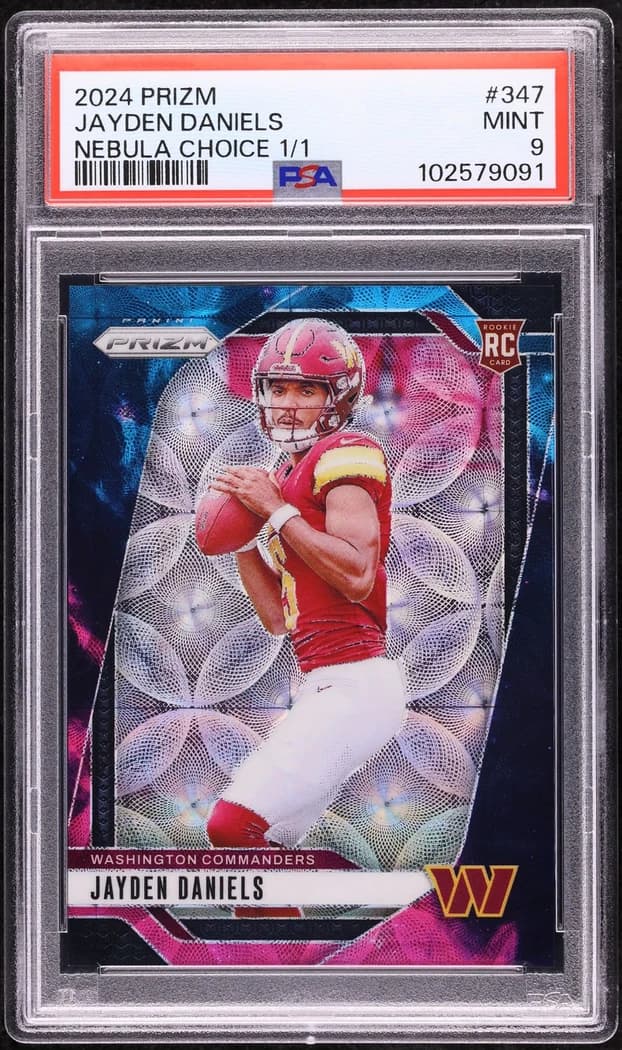 2024 Panini Prizm Choice Nebula Jayden Daniels #347 1/1 card front