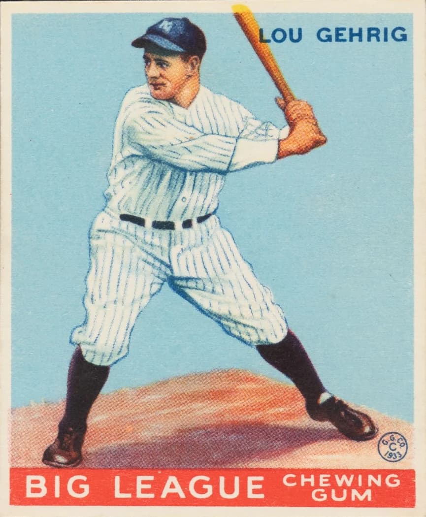 1933 Goudey Lou Gehrig #92 card front