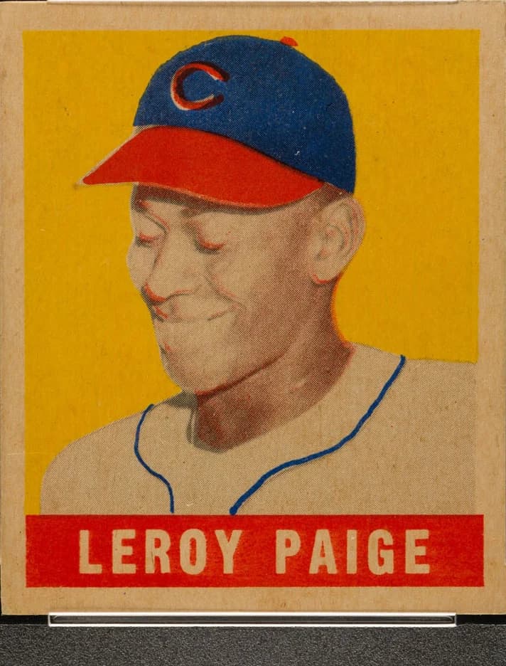 1948 Leaf Satchel Paige #8 card front