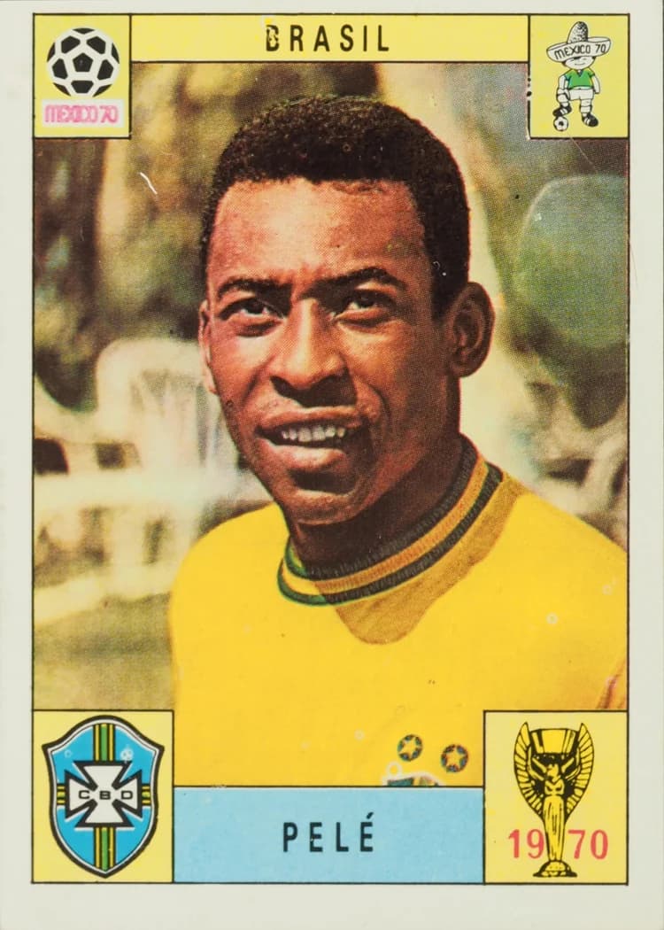 1970 Panini FIFA World Cup Mexico 70 sticker Pelé sticker front