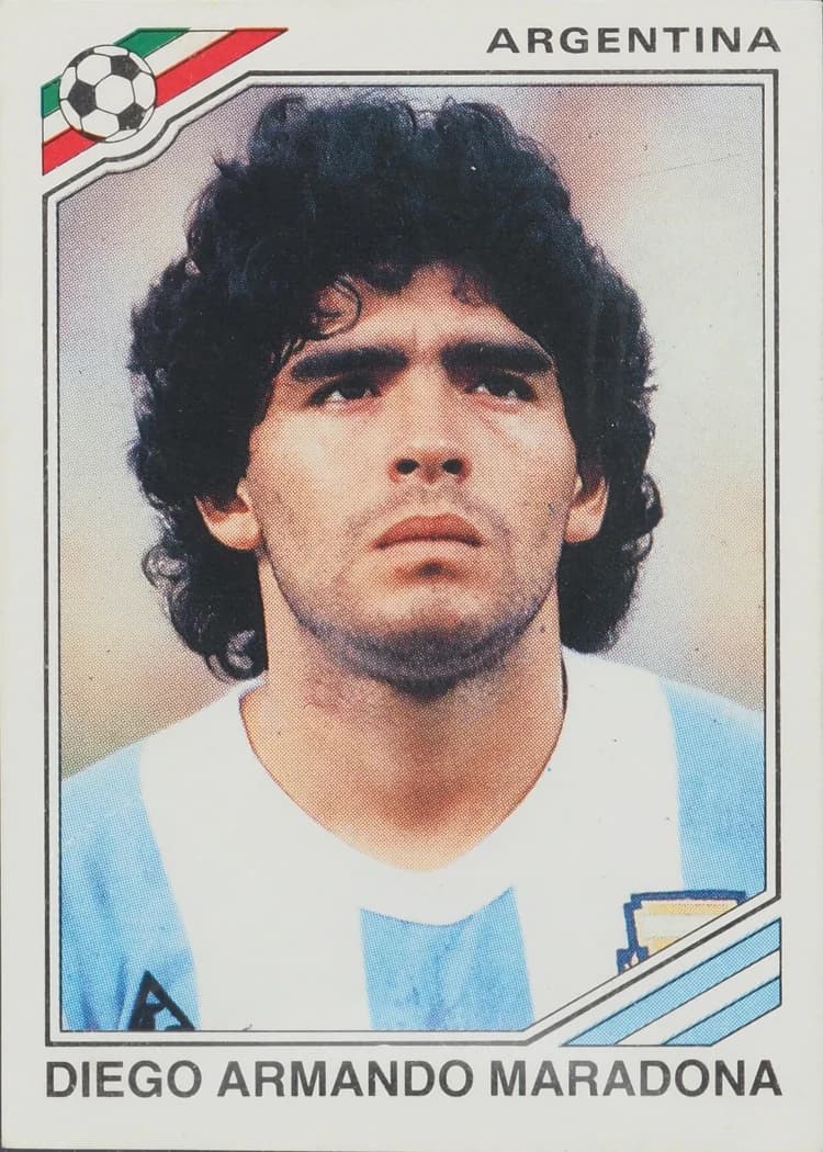 1986 Panini FIFA World Cup Mexico 86 sticker Diego Maradona #84 sticker front