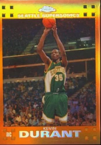 2007-08 Topps Chrome Orange Refractor Kevin Durant #131 card front