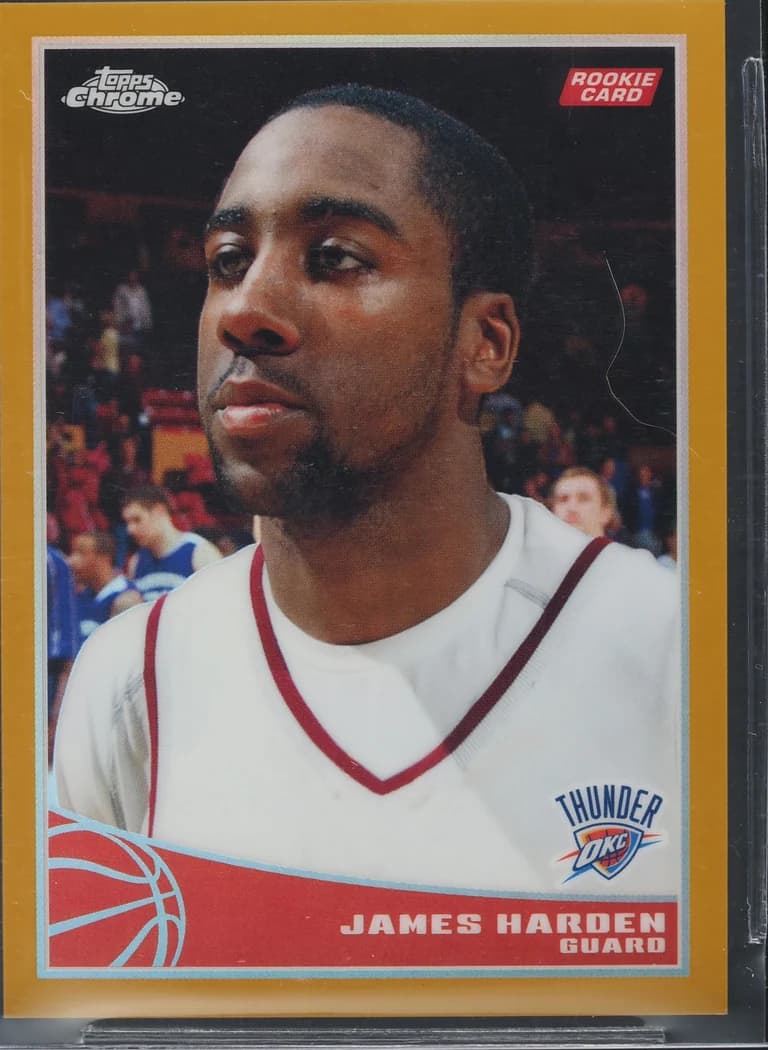 2009-10 Topps Chrome Gold Refractor James Harden #99 /50 card front