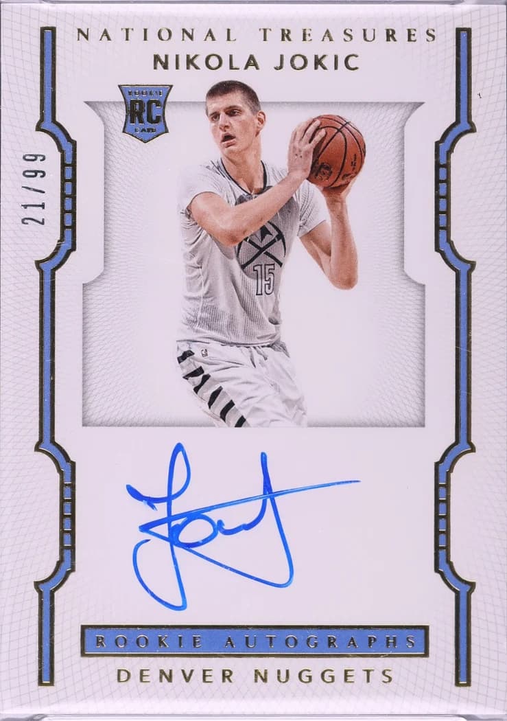 2015-16 Panini National Treasures Nikola Jokić Rookie Autograph #152 /99 card front